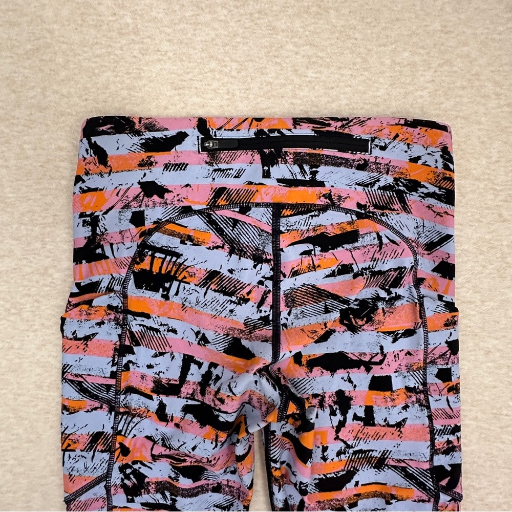 Lululemon Women’s 7/8 Tight II Pink Orange Waistband Pocket Leggings Size 4 - Picture 6 of 13